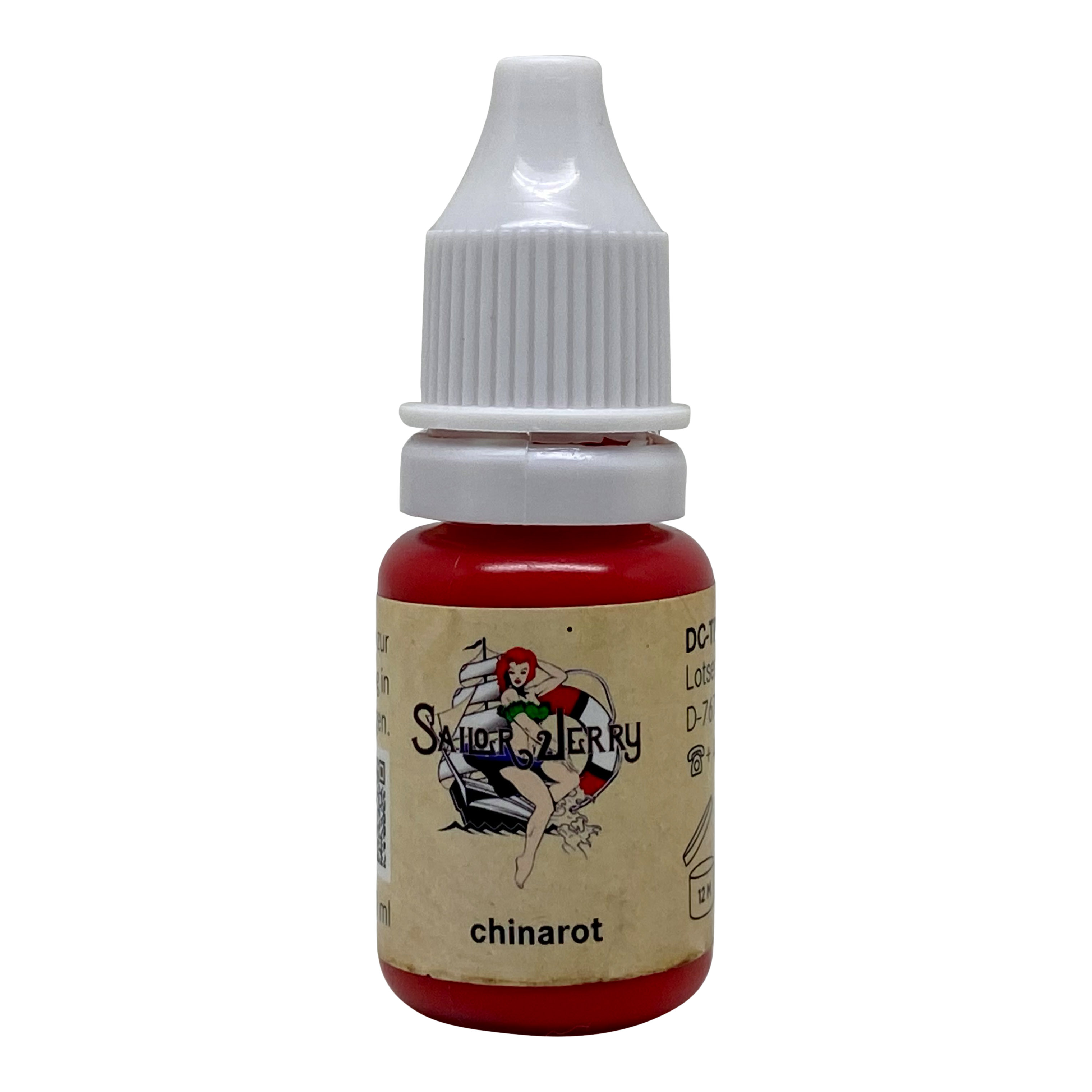 Preview: REACH-konforme Sailor Jerry Tattoofarbe, chinarot, 10ml