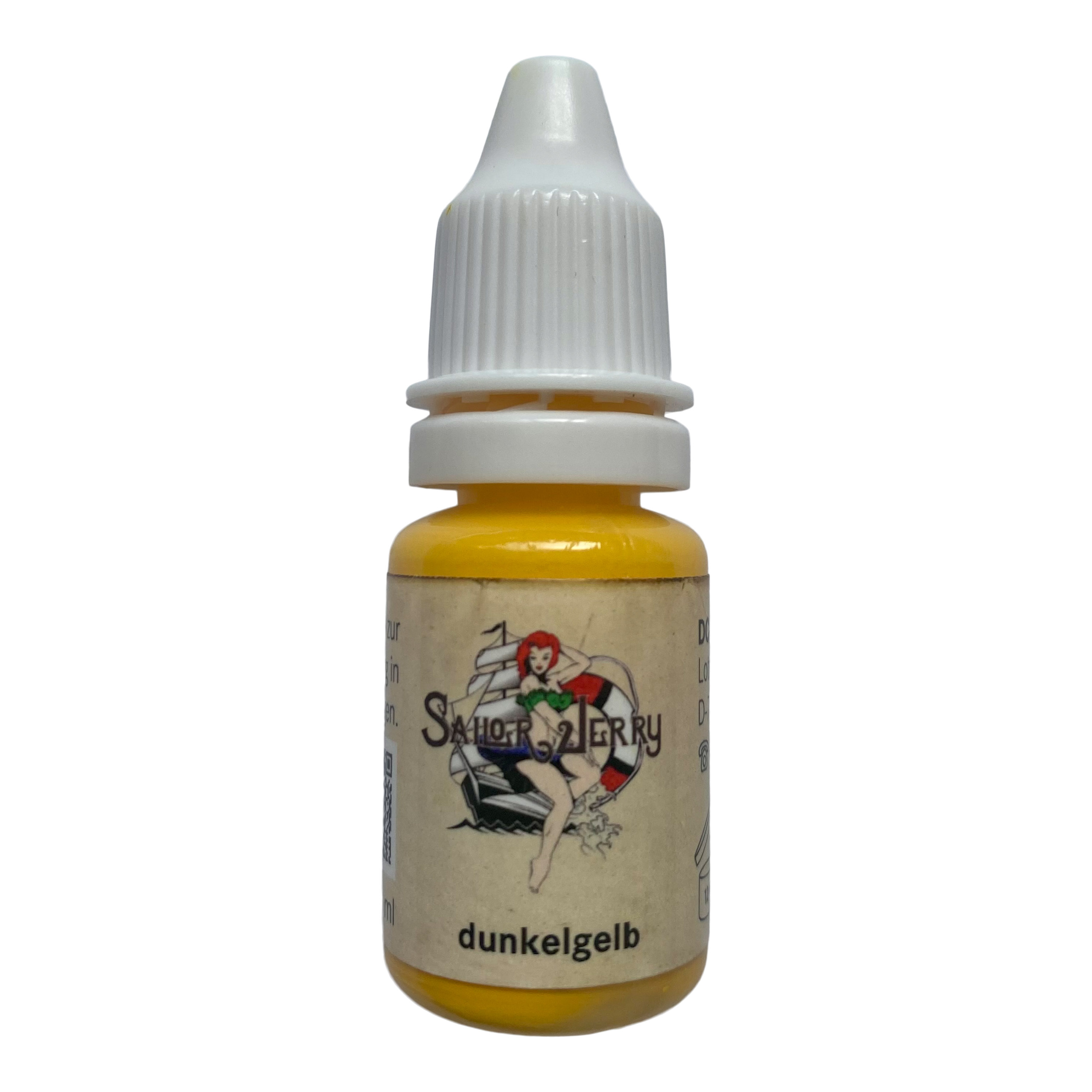 Preview: REACH-konforme Sailor Jerry Tattoofarbe, dunkelgelb, 10ml