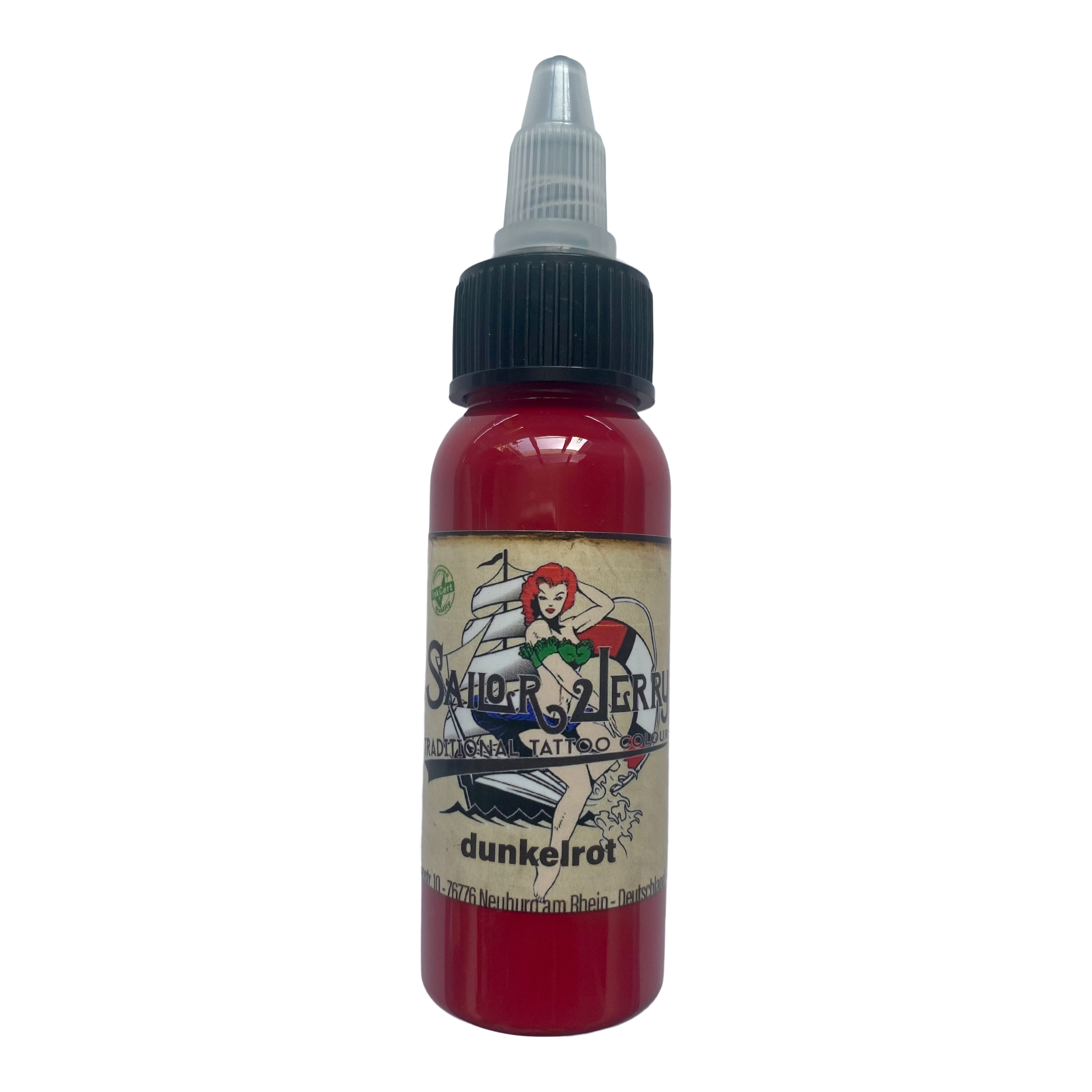 Preview: REACH-konforme Sailor Jerry Tattoofarbe, dunkelrot (vormals basic rot genannt), 30ml