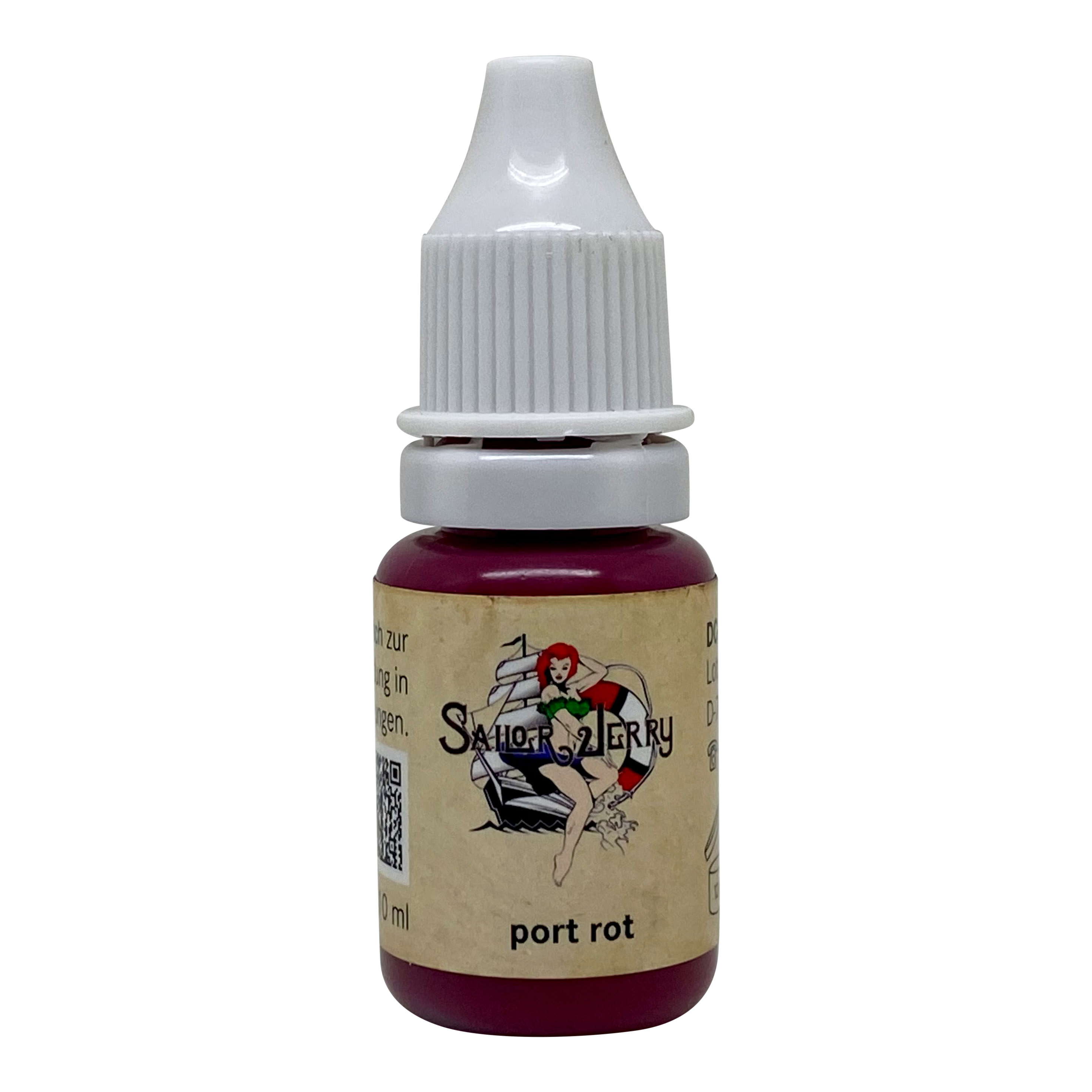 Preview: REACH-konforme Sailor Jerry Tattoofarbe, port rot, 10ml