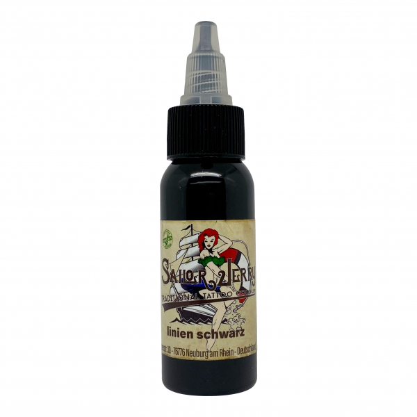 REACH-konforme Sailor Jerry Tattoofarbe, liner schwarz, 30ml